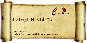 Czingl Miklós névjegykártya