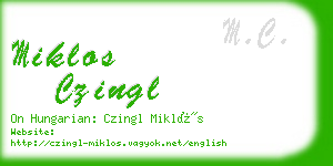 miklos czingl business card